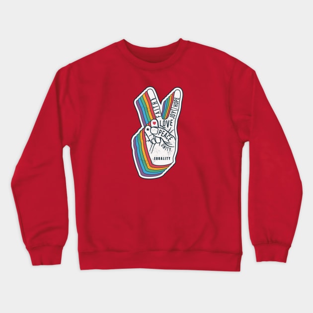 Social Equality: Love-Peace-Hope-Equality Crewneck Sweatshirt by POD Anytime